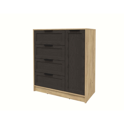 Тумба Тренд КТ-Т90 (Дуб золотой ЛДСП/ Дуб английский ЛМДФ) Ш900 В1020 Г451